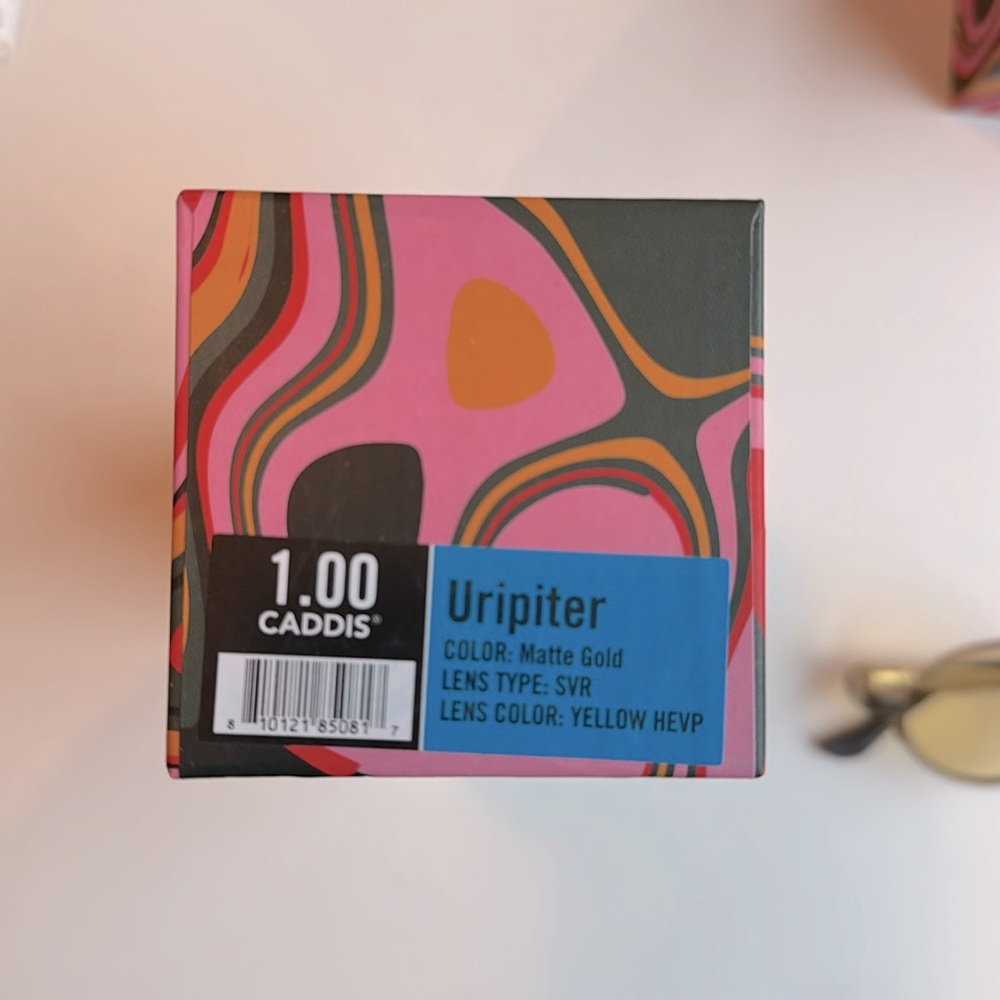 Caddis Uripiter blue light reading glasses in Matte gold and yellow lens 1.0 - Picture 10 of 10